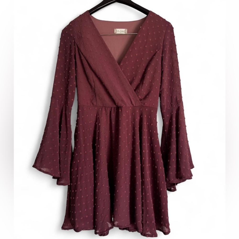 Altar'd State Dark Mauve Long Sleeve Dress